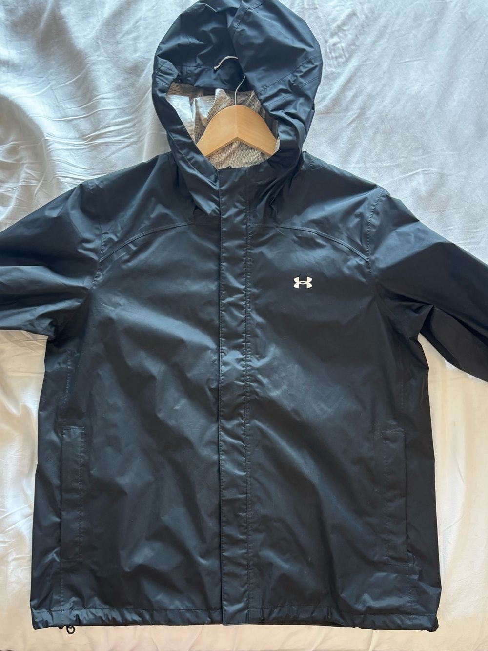 Under Armour Black Hooded Utility Jacket with White Logo
